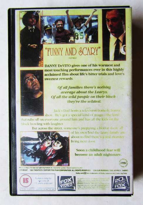 Jack the Bear - Danny DeVito - Movie VHS Tape (1993)