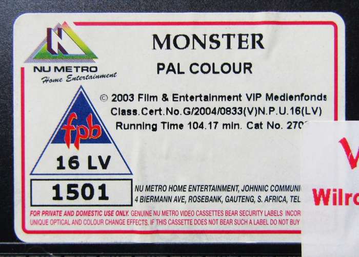 Monster - Charlize Theron - Movie VHS Tape (2003)