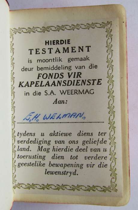 1973 SADF Afrikaans Pocket Bible