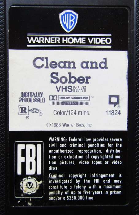 Clean and Sober - Michael Keaton - Movie VHS Tape (1989)