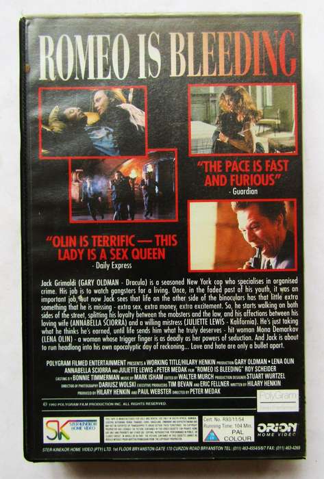 Romeo Is Bleeding - Movie VHS Tape (1993)