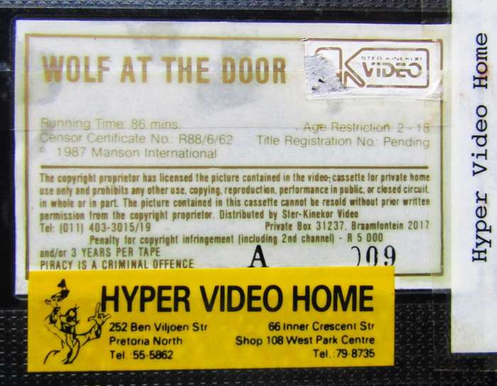 Wolf at the Door - Donald Sutherland - Movie VHS Tape (1987)