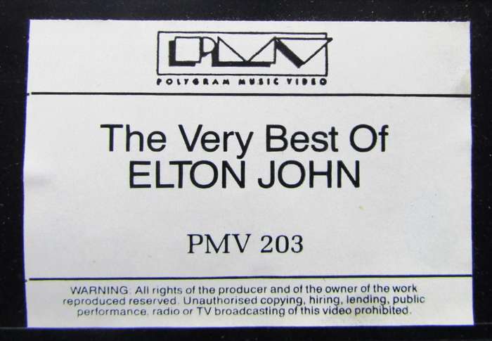 The Very Best of Elton John - VHS Video Tape (1990)