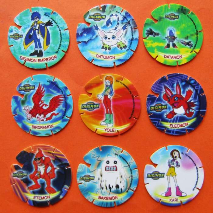Lot of 9 Digimon Tazos by Simba
