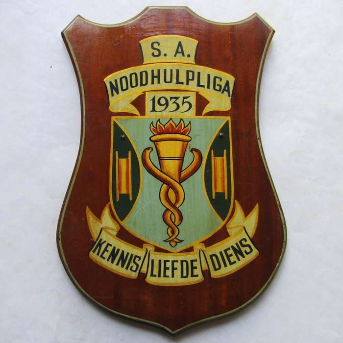 Large Old SA Noodhulpliga Wall Plaque