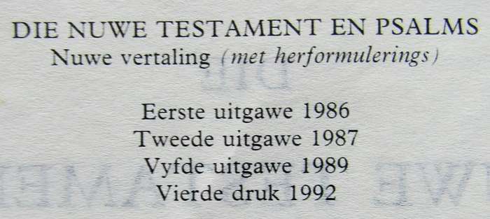 1992 SA Police Afrikaans Pocket Bible