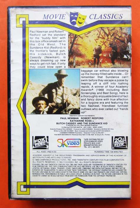 Butch Cassidy and the Sundance Kid - Movie VHS Tape (1992)