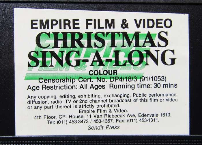 Hanna Barbera's Christmas Sing a Long - VHS Video Tape (1991)