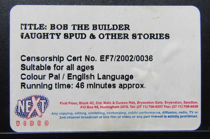 Bob the Builder - TV Series VHS Tape (2002)