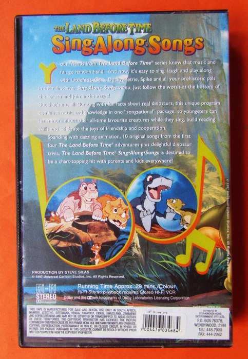 The Land Before Time - Sing Along Songs - VHS Video Tape (1997)