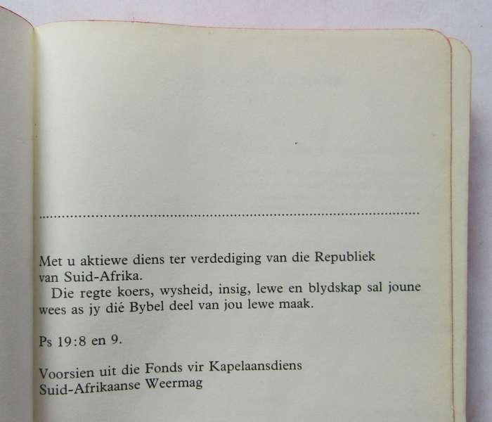 1989 SADF Afrikaans Pocket Bible
