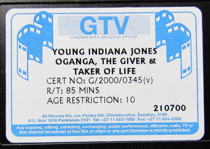 Young Indiana Jones - VHS Video Tape (2000)