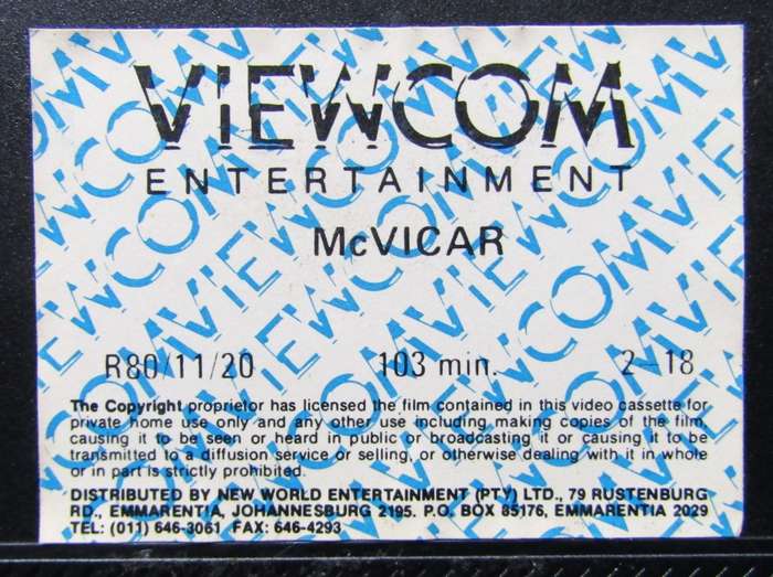 McVicar - Roger Daltrey - Crime Movie VHS Tape (1980)