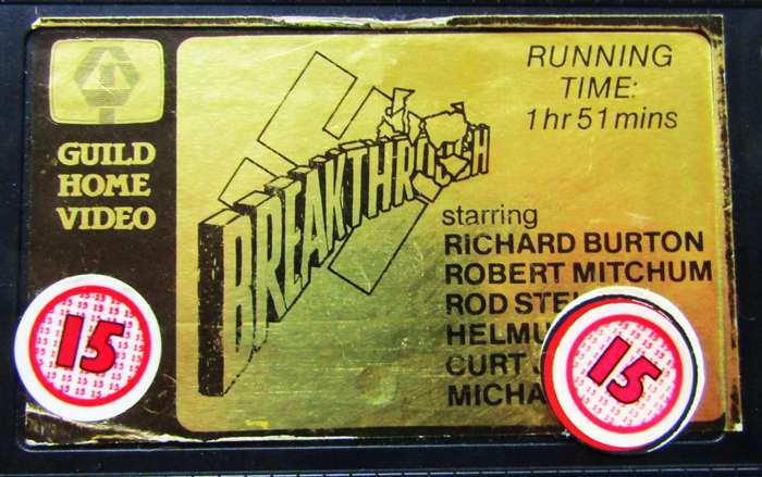 Breakthrough - Richard Burton - War Movie VHS Tape
