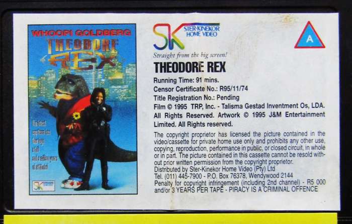 Theodore Rex - Whoopi Goldberg - SciFi Comedy Movie VHS Tape (1995)