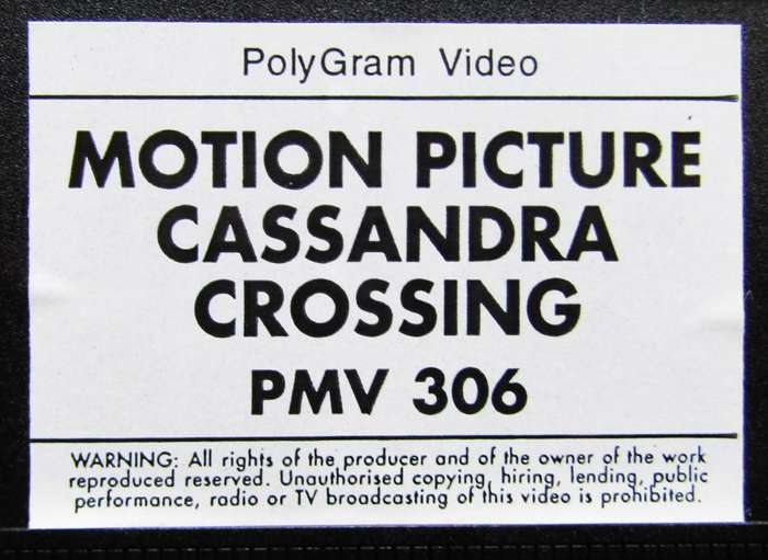The Cassandra Crossing - Movie VHS Tape (1996)