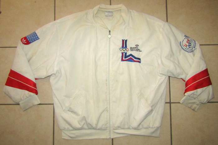 1980 Adidas Lake Placid USA Olympic Winter Tracksuit Jacket - Size XL