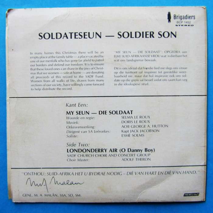 SADF Soldier Son Record