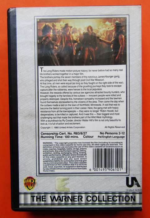 The Long Riders - Western Movie VHS Tape (1983)