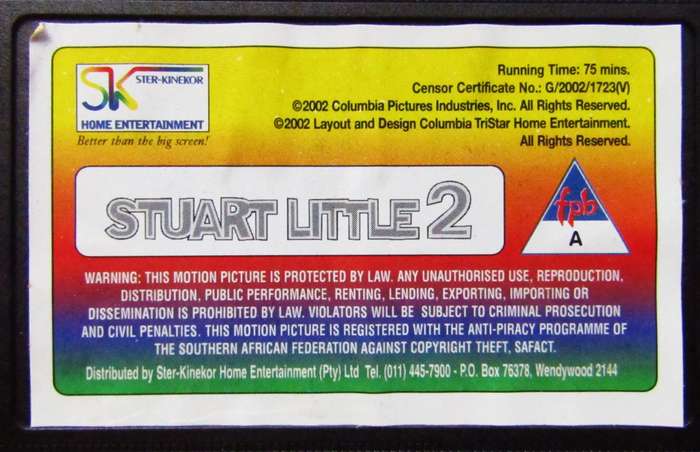 Stuart Little 2 - Movie VHS Tape (2002)