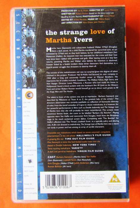 The Strange Love of Martha Ivers - Movie VHS Tape (1995)