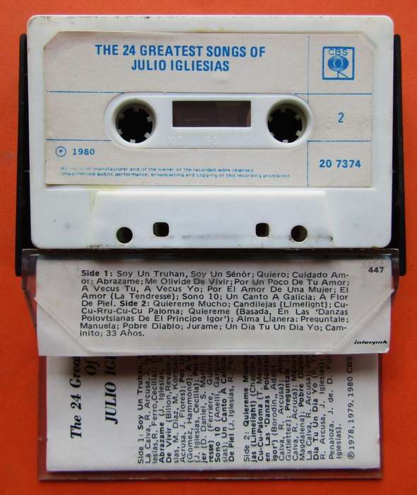 The 24 Greatest Songs of Julio Igliesias - Cassette Tape (1980)