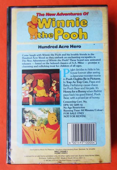 Winnie the Pooh - Hundred Acre Hero - Disney VHS Tape (1989)