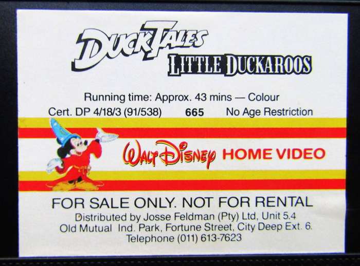 DuckTales - Little Duckaroos - Walt Disney VHS Tape (1991)