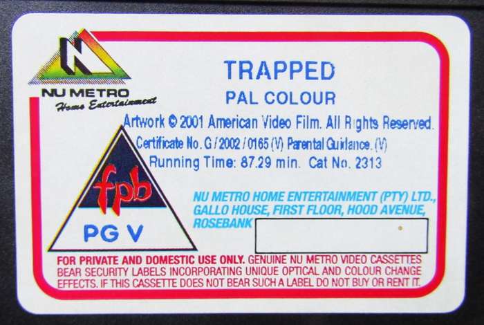 Trapped - Meat Loaf - Movie VHS Tape (2001)