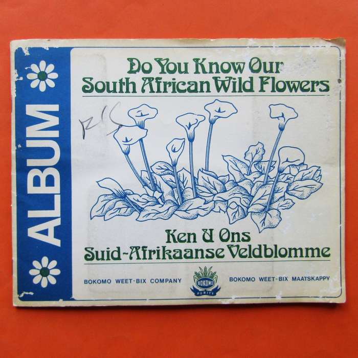 Old South African Wild Flowers Sticker Card Album