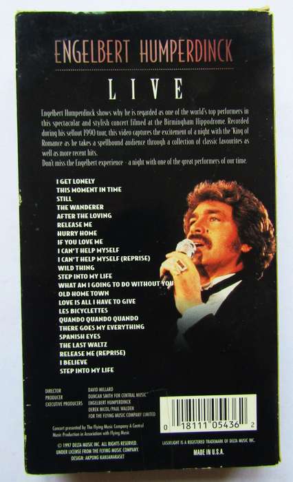 Engelbert Humperdinck Live - VHS Video Tape (1997)