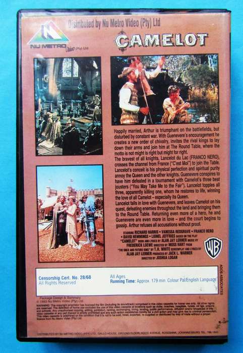 Camelot - Richard Harris - Movie VHS Tape (1993)