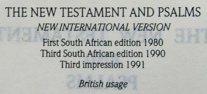 1991 SADF English Pocket Bible