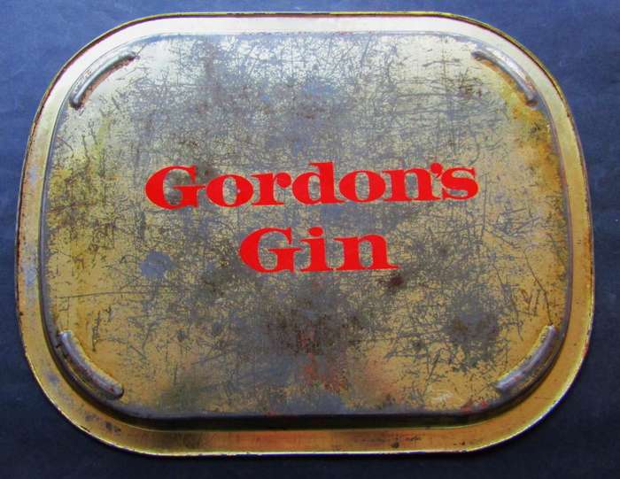 Old Gordon's Gin Advertising Metal Bar Tray