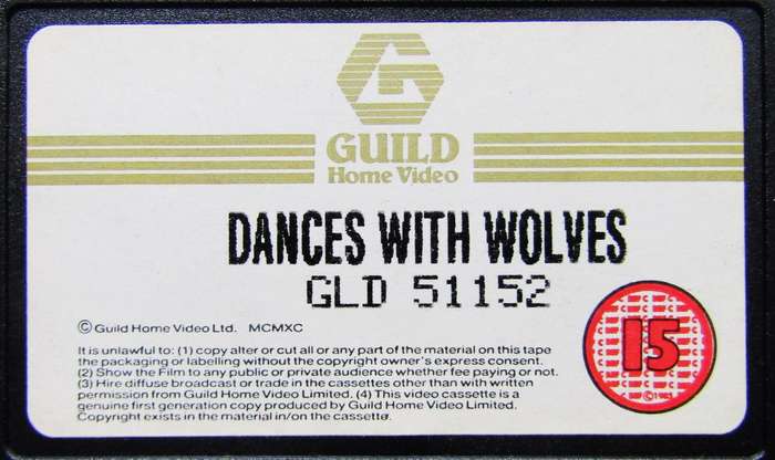 Dances with Wolves - Kevin Costner- Movie VHS Tape (1992)