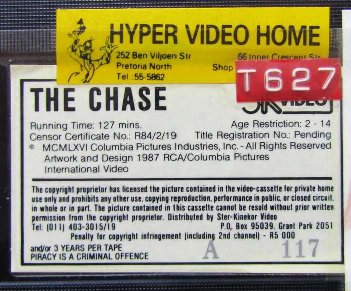 The Chase - Marlon Brando - Movie VHS Tape (1987)