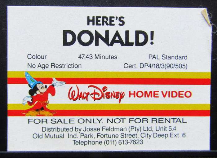 Here's Donald - Walt Disney VHS Tape (1990)