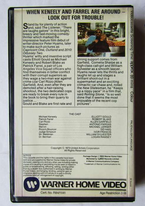 Busting - Elliott Gould - Movie VHS Tape (1984)
