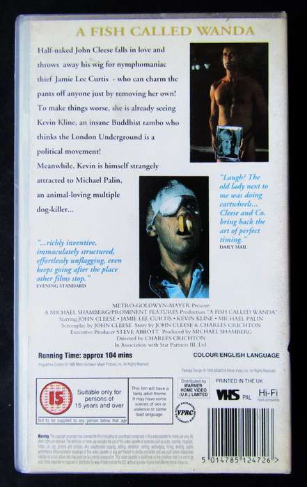 A Fish Called Wanda - Dark Comedy Movie VHS Tape (1993)