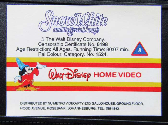 Snow White and the Seven Dwarfs - Special Edition Walt Disney VHS Tape