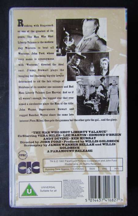 The Man Who Shot Liberty Valance - Western Movie VHS Tape