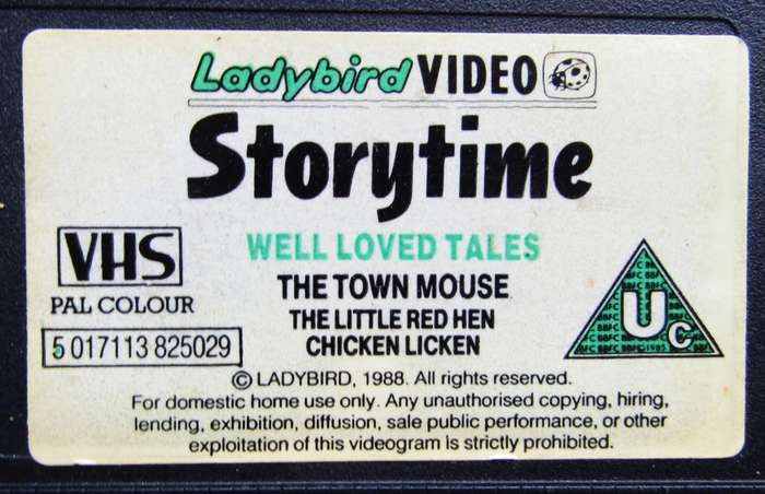 1988 Town Mouse Ladybird Kids VHS Video Tape