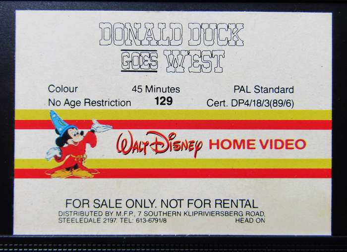 Donald Duck Goes West - Walt Disney VHS Tape (1988)