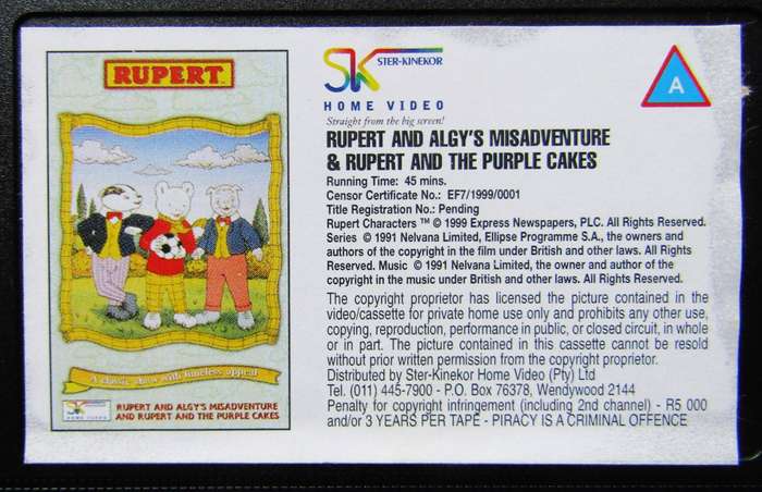 Rupert - TV Series VHS Tape (1999)