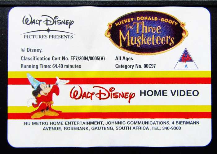 Mickey, Donald, Goofy: The Three Musketeers - Disney VHS Tape (2004)