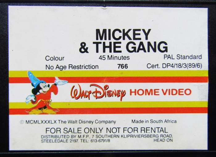 Mickey and the Gang - Walt Disney VHS Tape (1989)