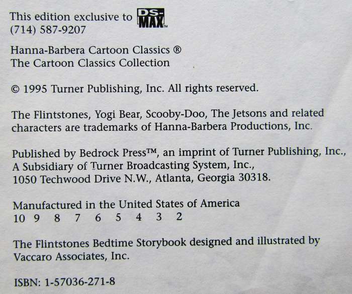 1995 Hanna Barbera Cartoon Classics Book - Flintstones, Yogi Bear, Scooby-Doo, Jetsons