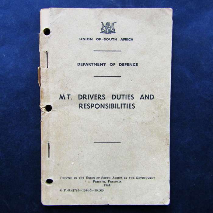 1944 WW2 Union of SA Military Truck Drivers Manual