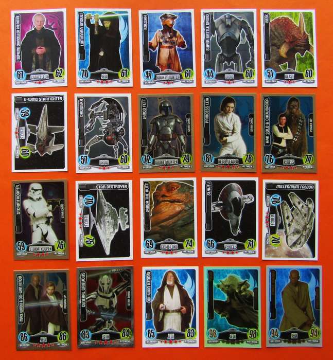 Lot of 20 Star Wars Force Attax Trading Cards
