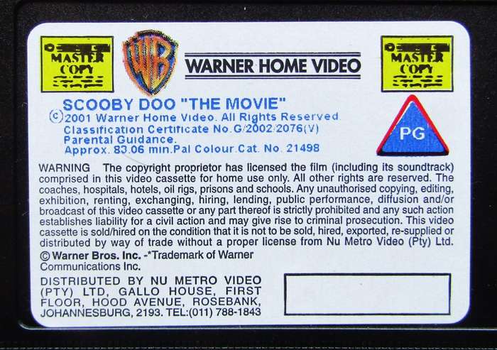 Scooby Doo - The Movie - VHS Tape (2002)